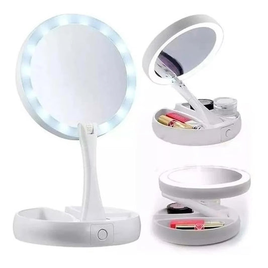 Espejo con soporte luz led