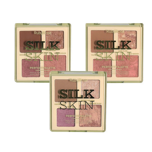 Paleta de blush, contorno e iluminador Silk Skin Ruby rose