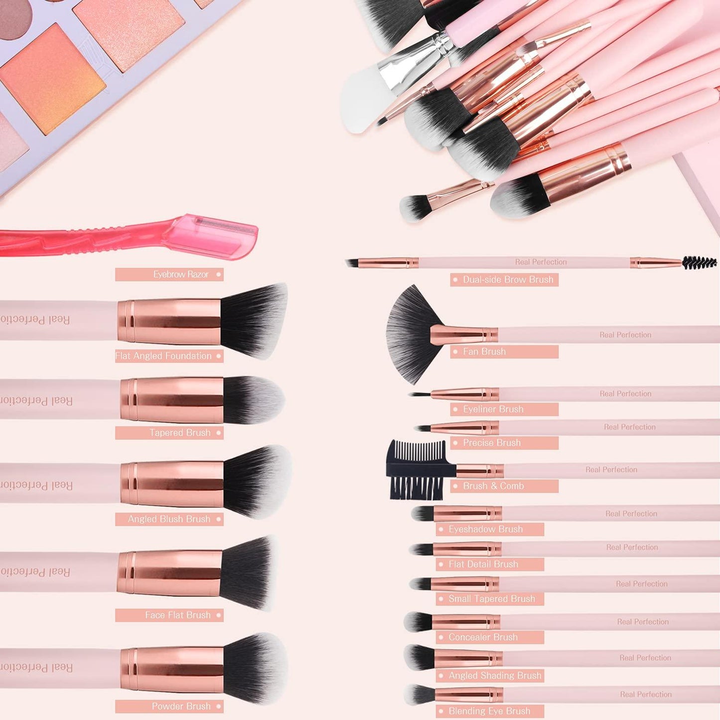 Set 16 brochas profesionales real perfection