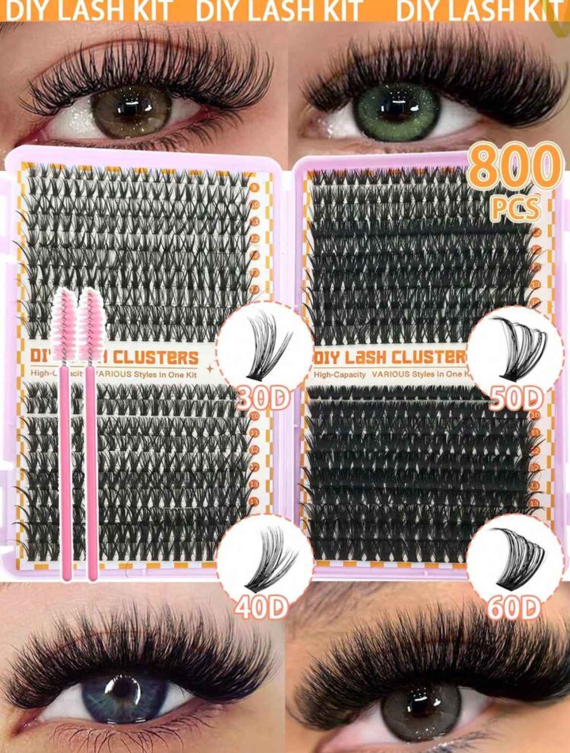 Set 800 piezas de pestañas individuales para extensiones